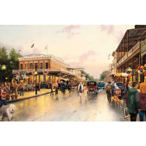 Main Street Celebration Thomas Kinkade HD Canvas Print Living Room Bedroom Wall Pictures Art Painting Home Decoration No Frame