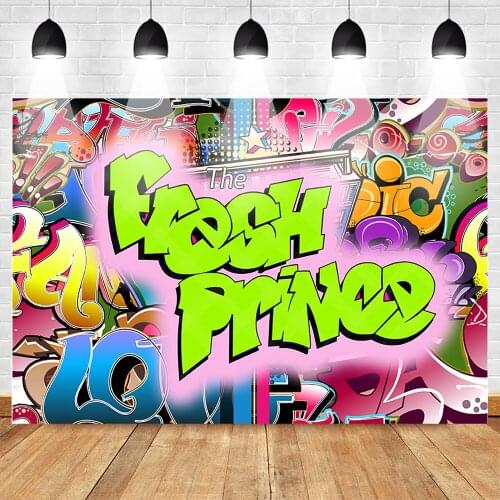 Neoback The Fresh Prince Backdrop Hip Pop Graffiti Photography Background Fresh Prince Hip Pop Party Banner Backdrops