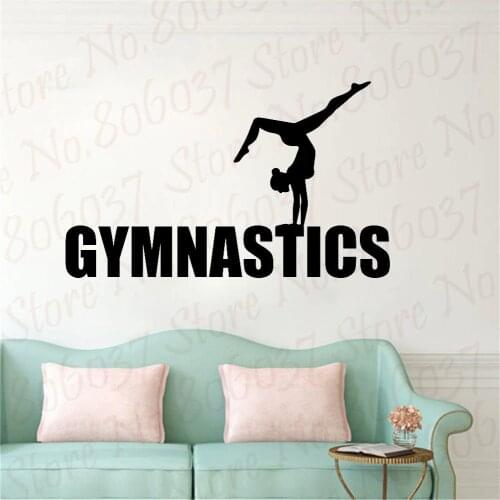 Gymnastics silhouette Wall Stickers Gymnast dance kids Living Room Bedroom use Vinyl wall Sticker for Walls Decoration PW510
