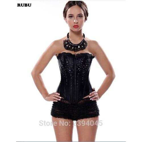 Hot Sexy Black body shaping underwear corselet slim Gothic Corset Top push up women Lace plus size intimates Bustiers & Corsets