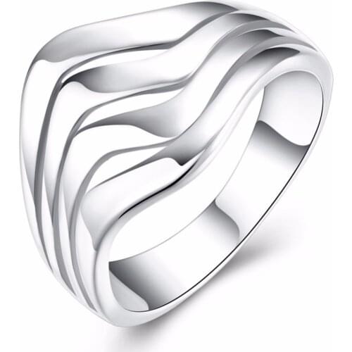 Christmas gift for women girl Retro ring Lovely Wedding Gift silver color ring Cute fashion classic Jewelry size 8 R123