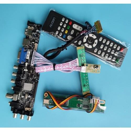 Kit For LTN141W1 1280x800 DVB-T DVB-T2 Display LED USB VGA AV TV driver digital panel remote HDMI-compatible controller board