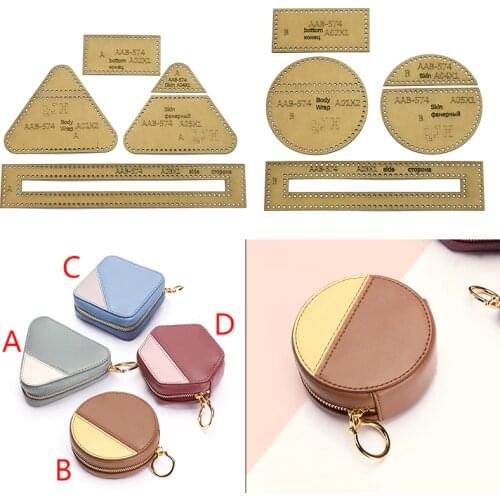 Leather DIY kraft paper mold template coin purse sewing design drawings leather goods handmade craft tools gift storage bag