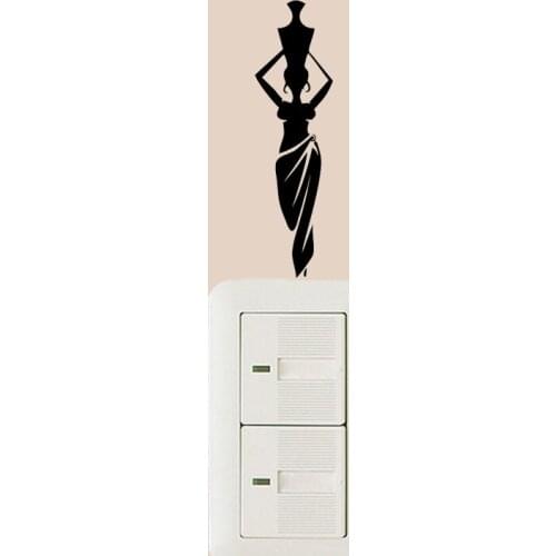Beautiful Woman Fashion Bedroom Wall Sticker Decor Vinyl Switch Decal 6SS0067