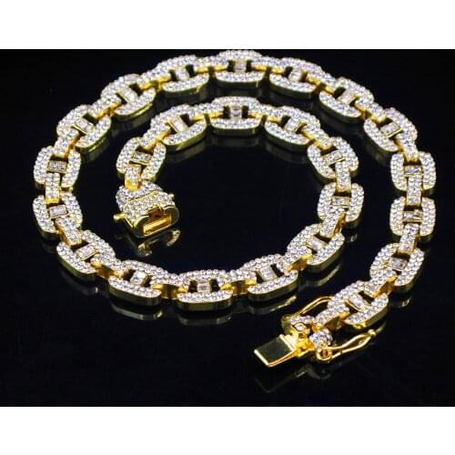 12MM Cuban Link Chain Gold Silver Charm Iced Out Baguette Zircon Necklace Mens Women Butterfly Pendant Men Hip Hop Jewelry Gift