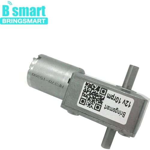 JGY370 12V DC Motor Micro Worm gear Motor 24 Volt High Torque Reducer Doublt Shaft Electrict Motor 6V Self-locking BringSmart