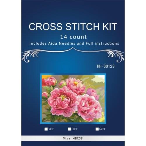 Oneroom Counted Cross Stitch Kit Pink Peonies Peony Flower Flowers alisa