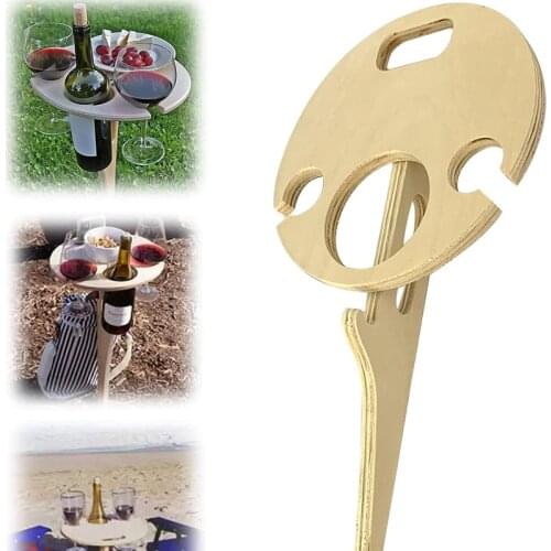 Portable Outdoor Wine Rack Table Lawn Garden Picnic Table Outdoor Wine Rack The Table Can Be Folded Outdoor Wine Shelf