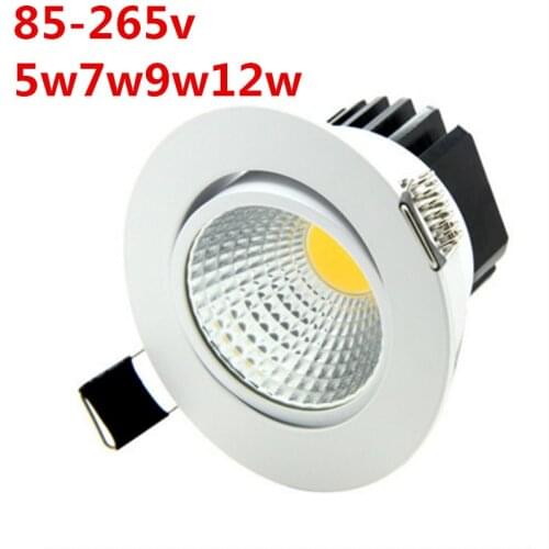 Dimmable LED COB Downlight AC110V 220V 5W/7W/9W/12W Recessed LED Spot Light lumination Indoor Decoration Ceiling Lamp