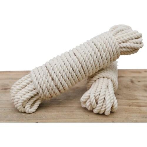 10mm White Cotton Cord Natural Beige Twisted Twine Rope Craft Macrame String DIY Handmade Home Decorative supply