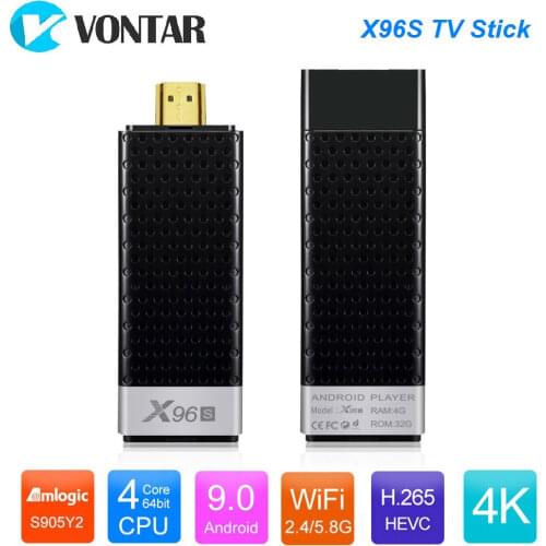 X96S TV Stick Amlogic S905Y2 Smart Android 9.0 TV Box DDR3 4GB 32GB X96 Mini PC 5G WiFi BT 4.2 TV Dongle 4K Media Player