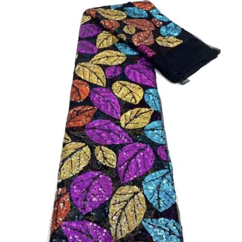 Party Q African Sequins Net Lace Fabric 2021 High Quality Lace Elegant Nigerian Wedding Lace Fabrics Sewing French Tulle Lace