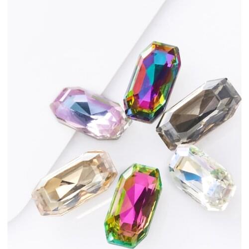 4x8mm Octagon Crystal Rhinestones For Nail Art Crystal Pointback Glass Strass Rhinestones Nail Decoration Fancy Stones