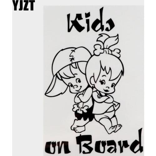12.7*19CM KIDS ON BOARD Cute Cartoon Warning Car Sticker Window Decoration Vinyl Decal C1-4009