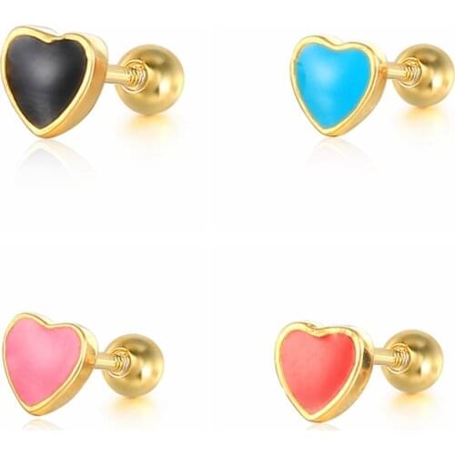 CANNER 925 Sterling Silver Heart Earrings For Girl Women Stud Ear ings Cartilage Piercing 2021 Trendy Fine Jewelry Pendientes