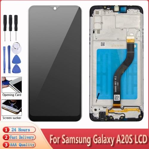 6.5" With Frame For Samsung Galaxy A20S LCD Screen SM-A207 A207F/DS A207GN/DS A207M/DS A207U LCD Dispaly Touch Screen Assembly