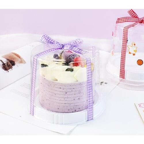 10/20Sets Small 4 Inch Round Transparent Gift Box Cake/ Mousse Packaging Box Christmas Wedding Party Cake Box Container Holder