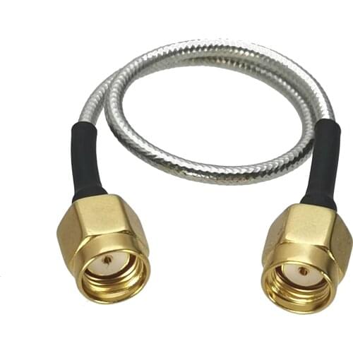 1pce RP-SMA Male jack to RP-SMA Male jack RG405 0.086" Silver Cable Semi-rigid Flexible Pigtail 4inch~20M RF Connector