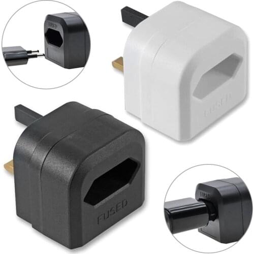 2-Pin EU To 3-Pin UK Battery Charger Mains Plug Connector UK Plug Converter Fused Adaptor 3A Travel Power Plug Charger Accessory