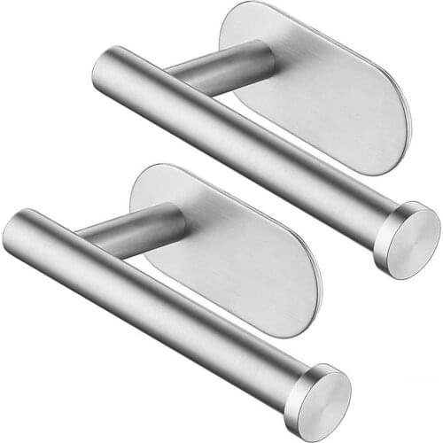 2PCS Toilet Roll Holder Self Adhesive 3M Stainless Steel Toilet Paper Holder No Drilling Required Toilet Rolls Holders