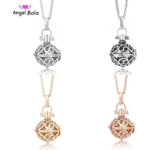 20.5mm Angle Ball Chain Necklaces Harmony Caller Essential Oil Cage Locket for Women and Baby Gift Jewelry NL029 Drop Shipping
