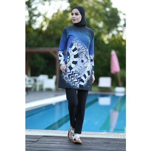 2021 islamic hijab jowl Game Swimwear Lycra Sporty Full Indoor Summer Night Hijab swimwear