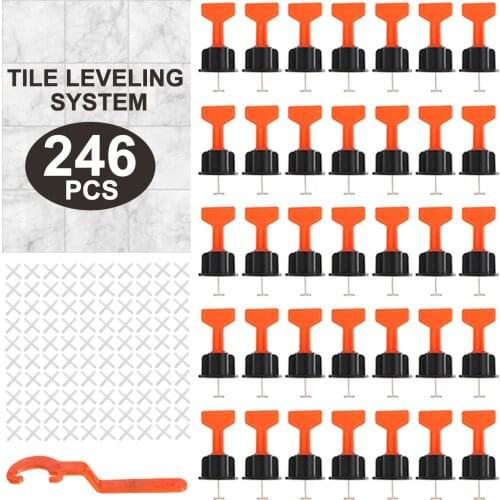 246Pcs Level Wedges Tile Spacers For Flooring Wall Tile Spacer Carrelage Tile Leveling System Leveler Locator Spacers Plier