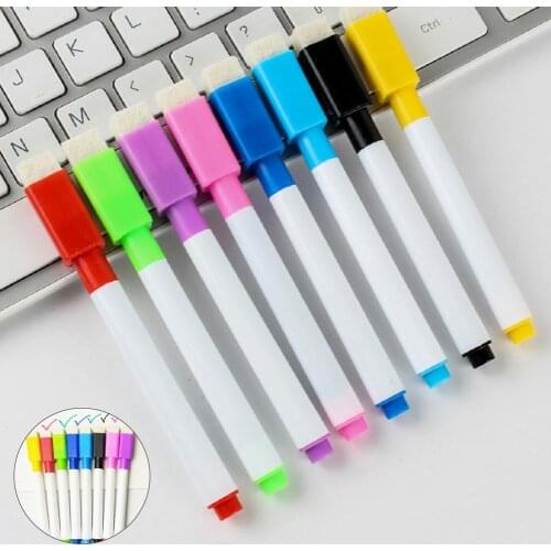8Pcs Magnetic Erasable Office School Whiteboard Drawing Pen Markers Stationery