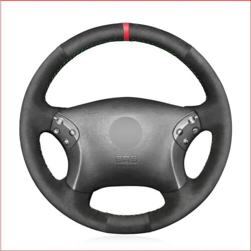MEWANT Black Suede Car Steering Wheel Cover for Mercedes Benz W203 C-Class 2001 2002 2003 2004 2005 2006 2007 Accessories