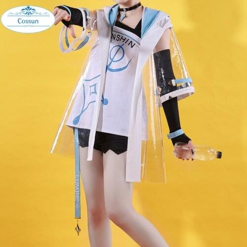 Anime Genshin Impact Lumine Daily Fashion Clothes Coat Uniform Cosplay Costume For Women NEW Game