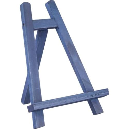 Blue Wood Easel SWE-120B Exhibition Display Shelf Holder Studio Painting Stand Elegant Table Tool for Craft Art Supplies