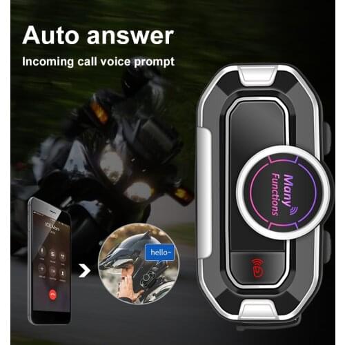 Motorcycle Helmet Bluetooth Interphone with Microphone FM Radio Auto Answer Wireless Earpiece 30Hrs Endurance Helmet Headset