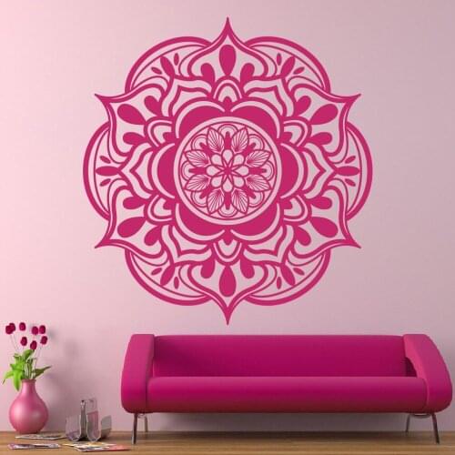 Bohemian Style Mandala Flower Wall Decal Vinyl Yoga Sports Applicable Pattern Fashion DIY Living Room Removable Home DecorSYY282