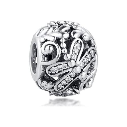 100% 925 Sterling Silver Dragonfly Meadow Charms Beads for Jewelry Making Fits Women DIY Bracelet Jewellery Wholesale