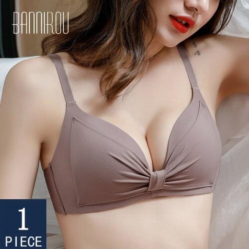 BANNIROU Young Woman Bras Cure Solid Female Lingerie Bralette Young Woman Push Up Active High Quality Bras Free Shipping 2021