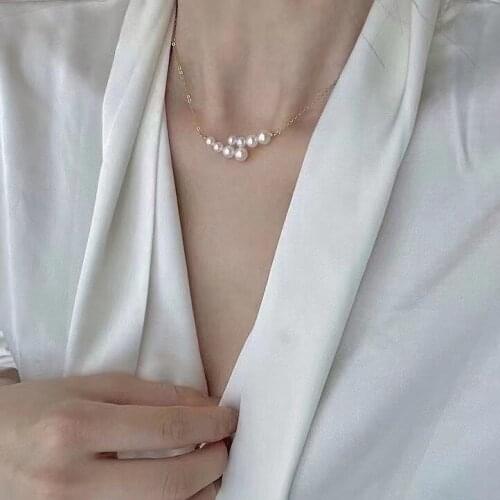 3-6mm Top Quality Natural Freshwater Pearl Necklace Chain For Women Pearl Jewelry Gifts