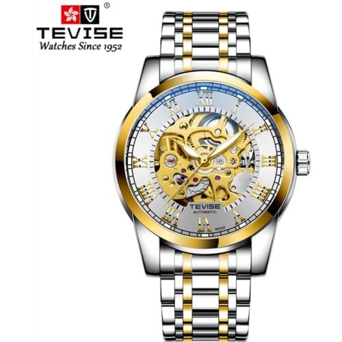 Mens Watch full Automatic Hollow Waterproof Business Trend Mechanical Mens Watch Luminous Sports Steel Band Watch