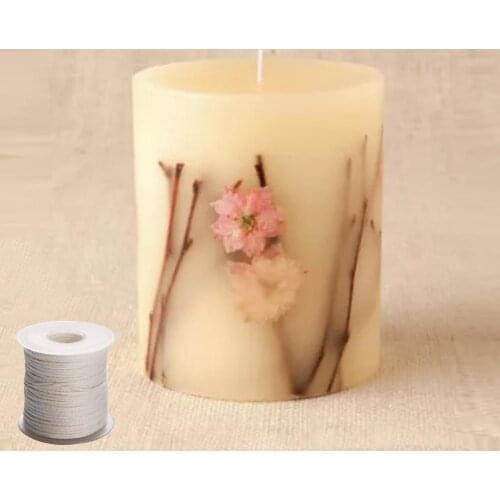 1 Roll 200 Feet 61M White Candle Wick Cotton Woven Wick For DIY Candle Making Valentines Day Decoration Candle Accessories