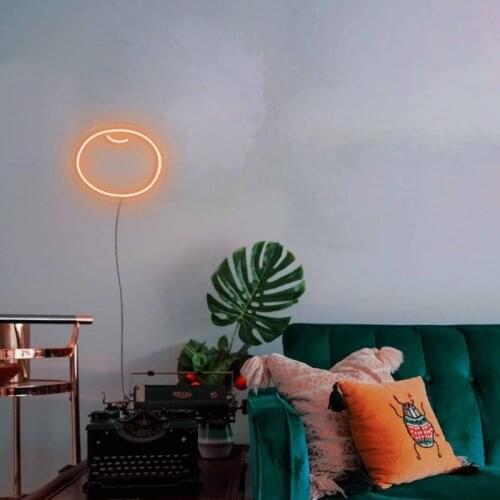 Custom Fruit-Orange Neon Sign Cute Light Flex Transparent LED Wall Window Hanging Relax Decor Indoor for Home Room Bedroom