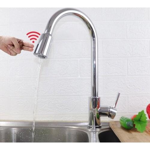 Infrared Sensor Kitchen Faucets Pull Out Sink Touchless Tap Hot Cold Water Mixer Crane Intelligent Stainless Steel Induction Tap