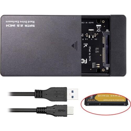 Jimier CFast to USB-C USB3.0 & SATA Card Adapter 2.5" Case SSD HDD CFast Card Reader for PC Laptop Mobile Hard Drive