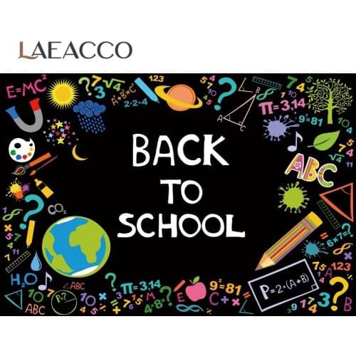 Laeacco Back To School Party Decor Poster Backdrop Geometric Mathematical Equations Photography Background For Photo Studio