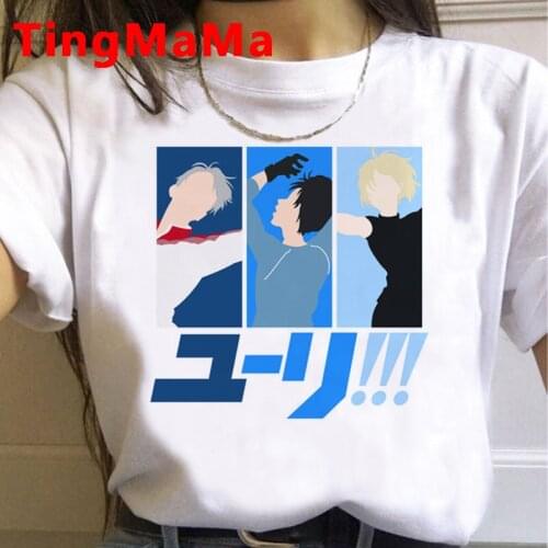 Hot Japanese Anime Yuri on Ice T Shirt Women Kawaii Summer Tops BL Yaoi Funny Cartoon Graphic Tees Unisex Harajuku Tshirt Female