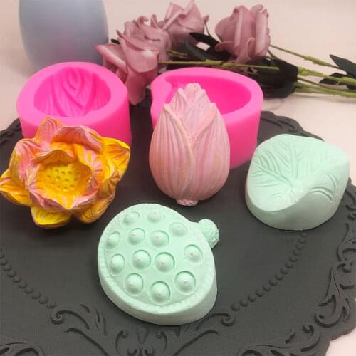 Lotus lotus silicone mold chocolate mousse ice cream tool aromatherapy gypsum mold candle soap mold