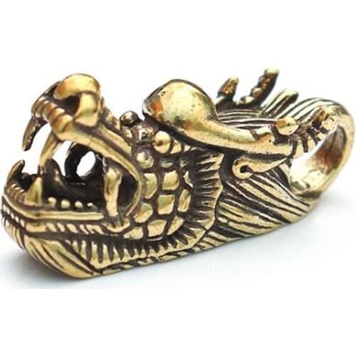 Casting Metal Dragon head Ornaments Gifts 3D Figurine Mini Animal Collect Home Office Room Desktop Decoration Sculpture