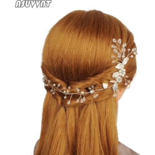 Fashion Bride Wedding Rhinestone Accessories Noble Crystal Teardrop Bridesmaid Trendy Headdress Flower Shape Jewelry For Women