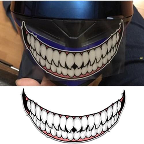 Motorcycle Helmet Sticker Trend Fashion Evil Teeth Sticker Matter Sticker Helmet Decorative Dark Car Personality N2B5