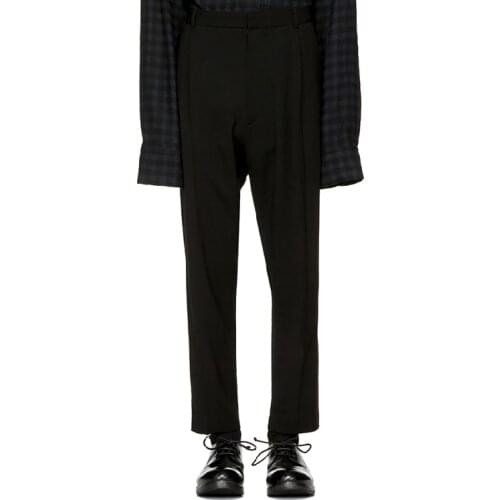 Mens casual pants in spring and summer, slim fit and small feet, classic straight leg Capris, big fashionable mens pants