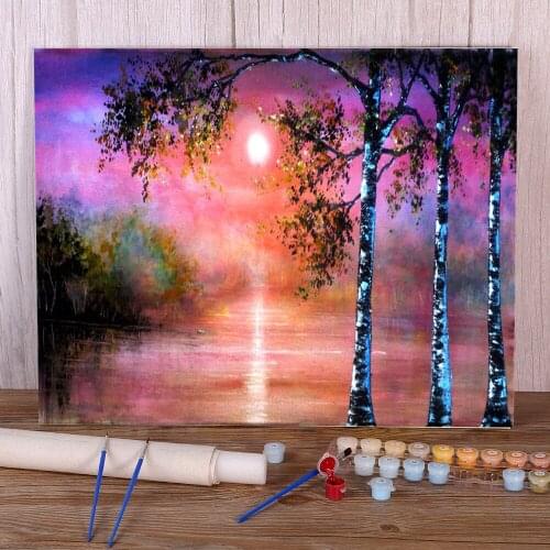 Natural Scenery Promise DIY Paint By Numbers Package Oil Paints 50*70 Canvas Painting Loft Picture Adults Handicraft