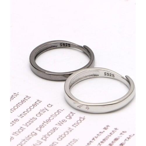 652B 2 Pcs Sun Moon Matching Couple Friendship Lover Open Adjustable Rings Set Minimalist Engagement Wedding Rings Lovers Kit